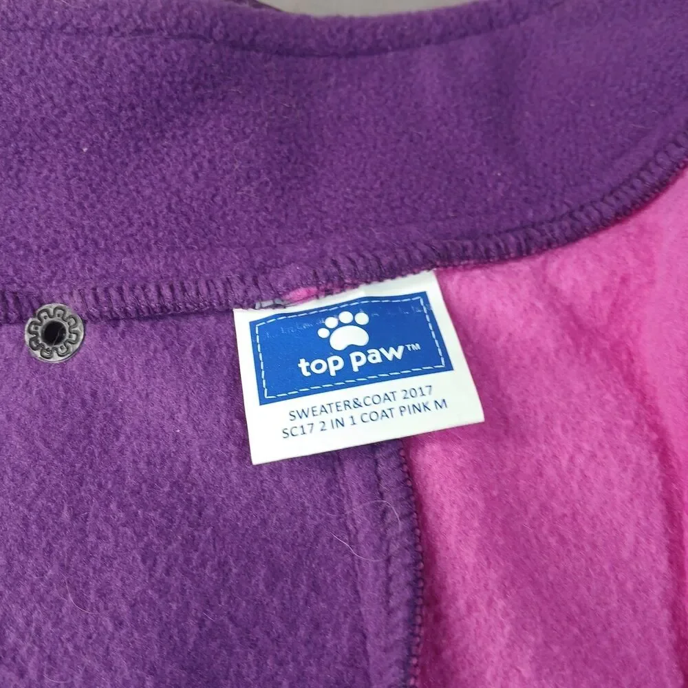 Dog Medium Purple 2 Piece Sweater Coat TOP PAW New with Tags Pet Smart Reflect